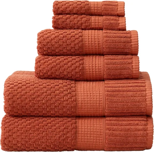 Miniatura 34 de NY Loft Juego de 4 toallas de baño 100% algodón, supersuaves y absorbentes, de secado rápido, 30 x 52 pulgadas, algodón texturizado y duradero