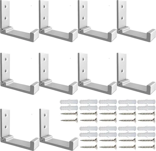 Miniatura 9 de ZEYU Ganchos Plegables para Abrigos, 10 Piezas Ganchos de Pared para Colgar Abrigos, Ganchos para Toallas, Herrajes Resistentes de Aleación