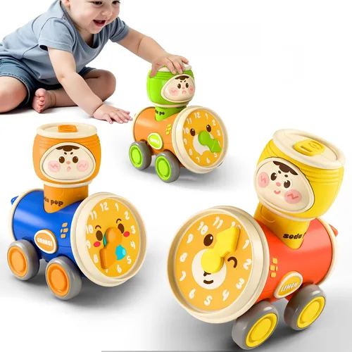 iPlay, iLearn Press to Go - Juego de juguetes de coche para niños pequeños de 1 a 3 años, coches de carreras de fricción para bebés, juego de