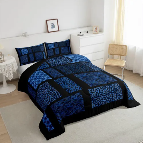 Miniatura 3 de Juego de ropa de cama individual de piel de cebra, guepardo y leopardo, para niños y adultos, juego de edredón de piel de animales salvajes