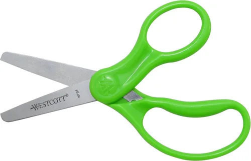 Miniatura 12 de Westcott Tijeras para niños de mango duro de 5 pulgadas, romas, colores surtidos, paquete de 2