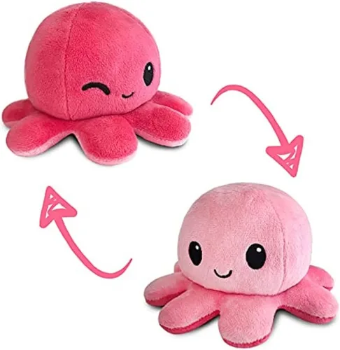 Miniatura 5 de TeeTurtle - El Peluche de Pulpo Reversible Original - Azul Claro + Azul Oscuro - Lindos Animales de Peluche Sensoriales Fidget Que Muestran Tu