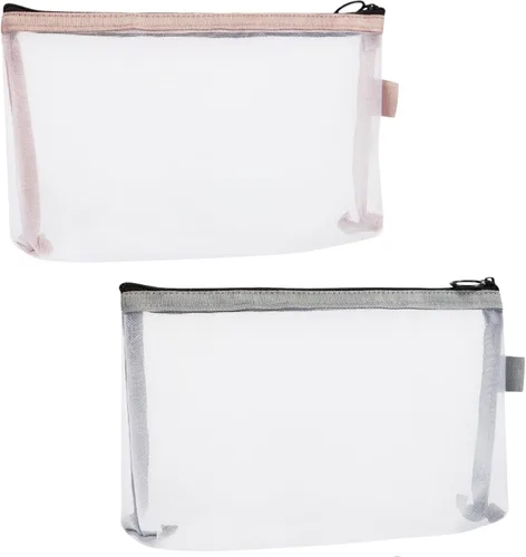 Miniatura 7 de 2 mini bolsas de maquillaje, bolsas de malla con cremallera, bolsa de maquillaje pequeña portátil para mujeres, bolsa de cosméticos de viaje, mini