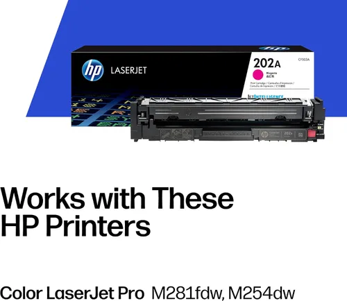 Miniatura 2 de HP Cartucho de tóner magenta 202A Funciona con HP Color LaserJet Pro M254, HP Color LaserJet Pro MFP M281 Series CF503A