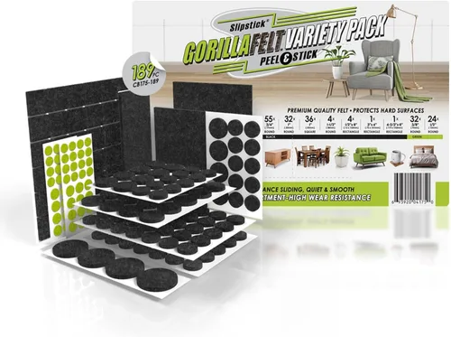 Miniatura 9 de GorillaFelt CB270 - Protectores de piso para muebles (juego de 4) almohadillas de fieltro para muebles con tapa garantizadas para permanecer