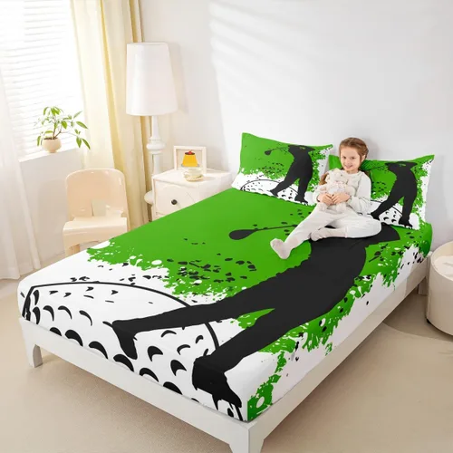 Miniatura 19 de Erosebridal Sábanas de baloncesto para niños y niños, sábana bajera deportiva tamaño individual, sábanas para canchas de baloncesto, ropa de cama