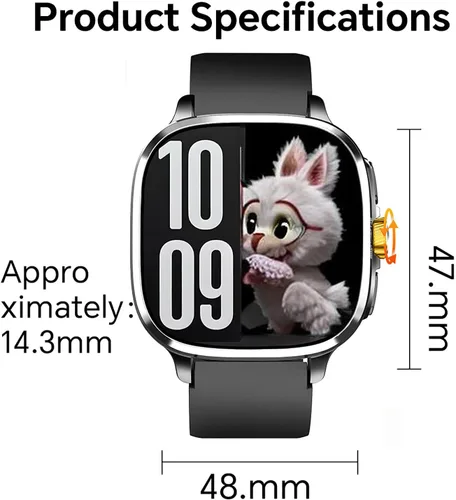 Miniatura 5 de Reloj inteligente para hombres y mujeres, reloj de fitness HD de 2.4 pulgadas con fotografía HD giratoria de 190°, resolución de 410 x 502