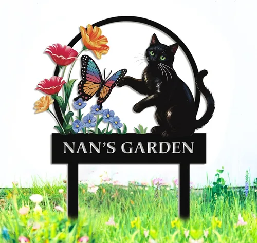 Miniatura 10 de Letreros de jardín personalizados con estacas, arte de metal personalizable con estaca de patio, decoración colorida de jardín de colibrí