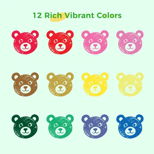 Miniatura 3 de Crayones sedosos, 12 colores de crayones para bebés de 1 a 3 años y niños de 4 a 8 años, fácil agarre con 150 páginas PDF y pincel, suministros