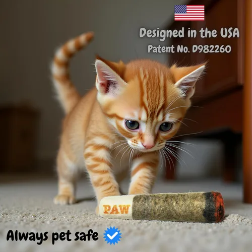 Miniatura 6 de Nestpark Juguete para gatos con hierba gatera Doobie - Pateador de gatitos crujiente con hierba gatera extra fuerte - Juguete interactivo divertido