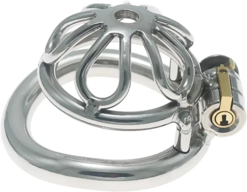 Miniatura 17 de Jaula de acero inoxidable para hombre con bloqueo de pene con cerradura de metal castidad con tubo uretral