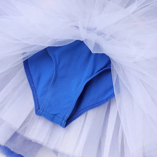 Miniatura 5 de AFAVOM Vestido de ballet de lentejuelas para niñas pequeñas, tutú con falda de tutú de flores con purpurina, leotardo de bailarina, ropa de baile