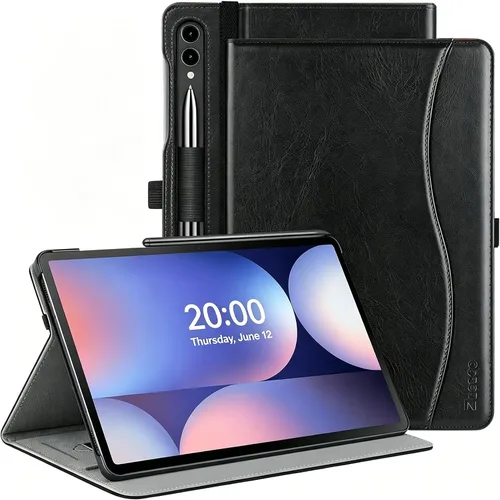 ZtotopCases Funda para Samsung Galaxy Tab S10 Plus Case 2024/S9 Plus/S9 FE Plus 5G 12.4 pulgadas 2023, funda de piel sintética premium con correa de