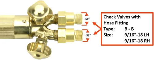 Miniatura 3 de SÜA - Antorcha de oxicombustible resistente compatible con Harris con válvulas de retención + punta de corte + punta de soldadura + punta