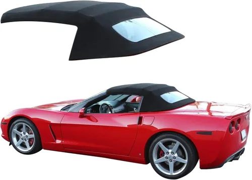 Sierra Auto Tops Funda de techo convertible de repuesto para Chevrolet Corvette C6 2005-2013, lona Twillfast, negro Negro Twillfast