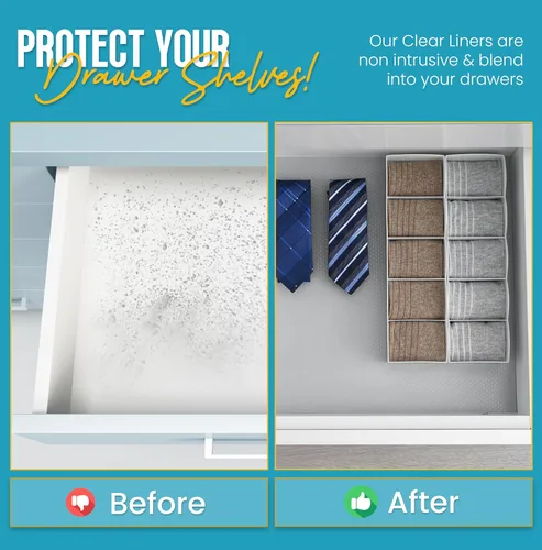 Miniatura 6 de Forros para Estantes de Refrigerador por Linda's Essentials - Forro de Refrigerador Fácil de Limpiar con Protección contra Derrames, Forros