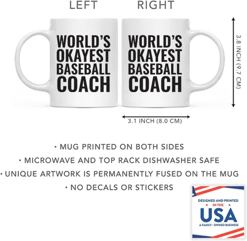 Miniatura 2 de Andaz Press Taza de café de 11 onzas, regalo de broma para profesores, entrenador de béisbol más bueno del mundo, paquete de 1, taza de café