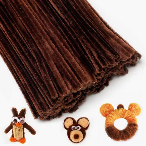 Miniatura 9 de IOOLEEM Limpiadores de tubería negros, tallos de chenilla para manualidades DIY y decoraciones de fiesta, suministros para arte y manualidades.