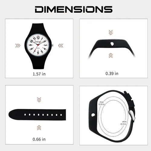 Miniatura 2 de PINDOWS Women Analog Quartz Wrist Watch with Silicone Strap for Young Women Students Easy Read Waterproof Unisex Luminous Dial