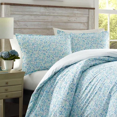 Miniatura 5 de Laura Ashley - Juego de funda de edredón tamaño individual, ropa de cama reversible de algodón con funda a juego, ropa de cama de algodón ligero
