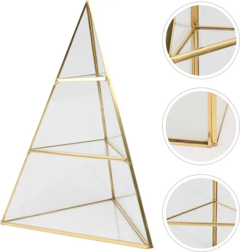 Miniatura 7 de Organizador de joyas de pirámide de cristal de 3 niveles, bandeja de exhibición de joyas con forma de cono triangular, estante de joyería