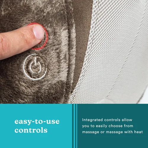 Miniatura 6 de HoMedics Almohada de Masaje Shiatsu 3D de Cuerpo Completo con Vibración y Calor para Cuello, Espalda Superior y Lumbar Marrón