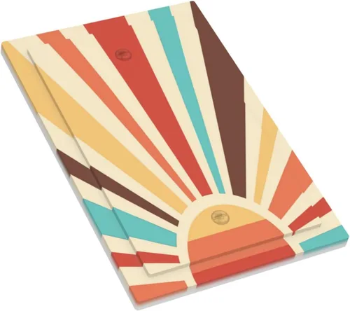 Miniatura 3 de Placa de pared abstracta con diseño de amanecer retro, arco iris, puesta de sol, sin dispositivo, placa de pared decorativa en blanco, placa frontal