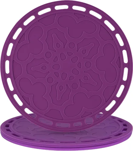 Miniatura 12 de Salvamanteles de silicona grandes y redondos de silicona para platos calientes y ollas calientes, almohadillas calientes para encimeras, mesas