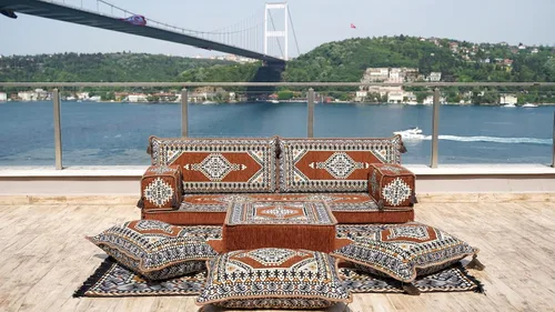 Miniatura 3 de arabicsofa Sofá de piso árabe Jalsa - Sofá tradicional hecho a mano para sala de estar
