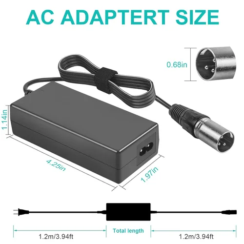 Miniatura 5 de TREE.NB Cargador de batería de scooter de 60W para bicicleta eléctrica LASHOUT, cargador de litio de 29.4V 2A compatible con silla de ruedas