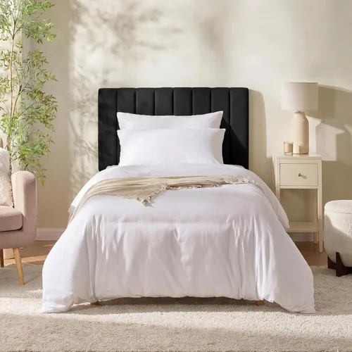 Miniatura 30 de Nestl Upholstered Twin Headboard - Easy Assemble Channel Stitched Headboard Twin Size - Wall Mounted Headboards with 3D Soundproof Wall Panels Peel