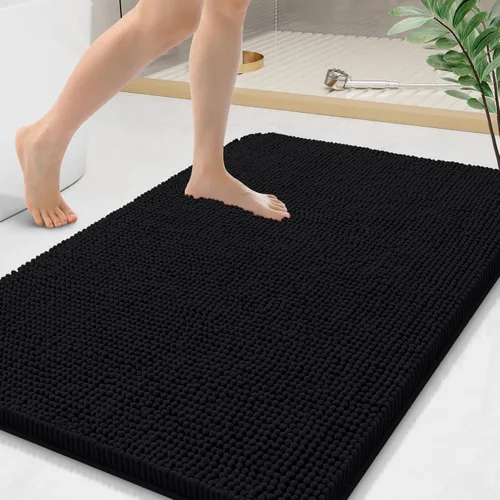 Miniatura 116 de Arotive Alfombras de baño de felpilla extrasuaves y absorbentes, de 24 x 16 pulgadas, lavables a máquina, parte trasera de goma antideslizante