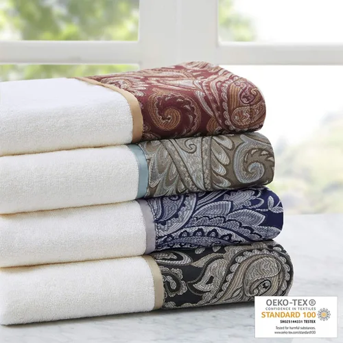 Miniatura 5 de Madison Park - MP73-5310 Aubrey - Juego de 6 piezas de jacquard para baño, 2 toallas de mano de baño, 2 paños de baño, diseño texturizado de lujo