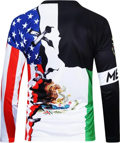 Miniatura 3 de MENUTT Camiseta de ciclismo de montaña para hombre, manga larga, MTB Off-Road México, camisetas de descenso y motocross