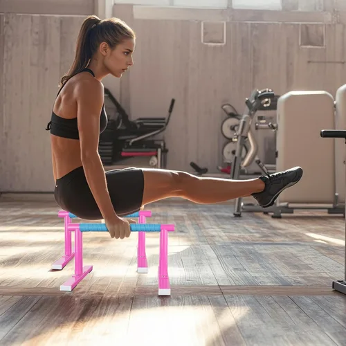 Miniatura 7 de Paraletas de entrenamiento de fuerza, barras de empuje I-Sit, asas de flexiones, equipo de calistenia para entrenamiento en casa, barras de gimnasia