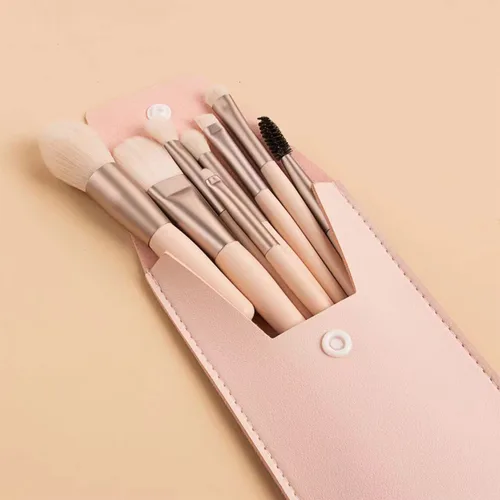Miniatura 5 de Juego de 8 brochas de maquillaje, mini brochas de maquillaje, brochas de maquillaje, mezcla de rubor, corrector de sombra de ojos, delineador