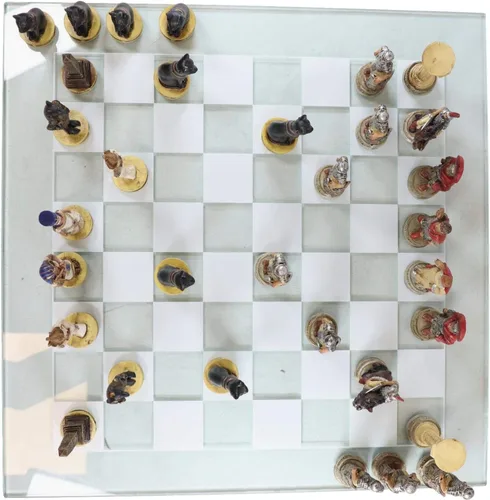 Miniatura 4 de Ebros Gift Juego de ajedrez con temática histórica, ejército de faraón ptolemaico egipcio contra Augusto César, Imperio Romano, Centuriones, piezas