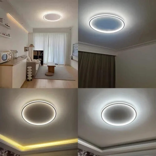 Miniatura 6 de Lámpara de techo LED regulable de montaje empotrado, lámpara de techo empotrada redonda moderna de 12 pulgadas con ajuste de aplicación, lámpara