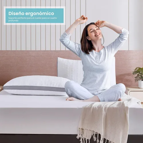 Miniatura 6 de Meoflaw Juego de 2 almohadas de enfriamiento de tamaño estándar, almohadas de espuma viscoelástica trituradas para dormir, almohadas estándar