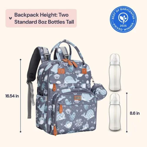 Miniatura 2 de BabbleRoo - Mochila para pañales - Bolso de viaje con artículos esenciales para bebés - Bolso de pañales multifuncional resistente al agua, bolso