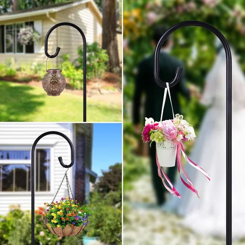 Miniatura 2 de Ottsuls Ganchos de pastor ajustables para comedero de pájaros, farol, gancho para plantas, estaca de jardín, soporte para plantas para cesta
