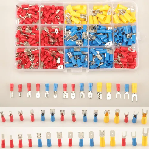 Miniatura 2 de Feggizuli - Kit de 330 piezas de conectores de crimpado, conectores macho y hembra de pala de 2.8mm, 4.8mm y 6.3mm, 15 tipos de terminales
