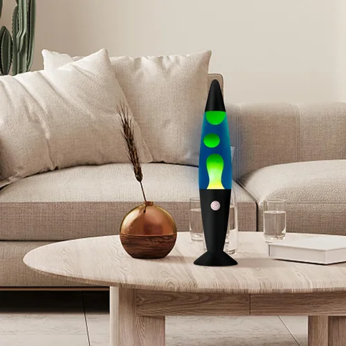 Miniatura 3 de Vanful Lámpara de magma con cera amarilla en líquido azul de 16 pulgadas, lámpara de volcán para adultos, hogar, oficina, Navidad, día de Acción