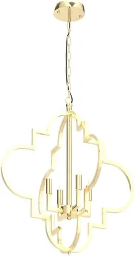 Miniatura 4 de Wellmet Lámpara de araña Orb Dorada, 4 luces, estilo vela, geométrica, para comedor, vestíbulo, entrada, pasillo, comedor y sala de estar, 22.4