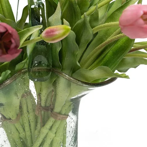 Miniatura 5 de DUYONE 40 tulipanes artificiales, ramo de tulipanes de látex realistas suaves al tacto para el hogar, oficina, boda, fiesta, decoración de jardín
