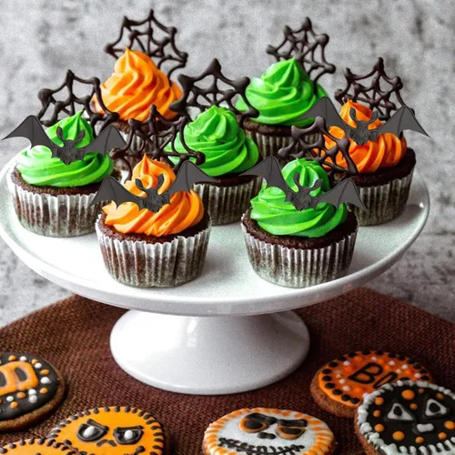 Miniatura 5 de Moldes de silicona fantasma para Halloween, 3 paquetes de moldes de fondant de murciélago para fiesta de Halloween, decoración de cupcakes, molde