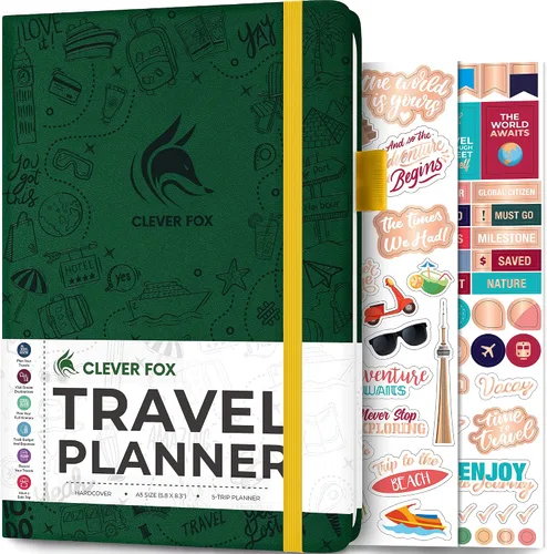 Miniatura 11 de Clever Fox Bolsillo para diario de viaje, organizador de itinerarios de vacaciones y viajes por carretera, diario de memoria de viaje, cuaderno