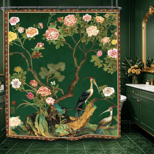 Miniatura 16 de Cortina de ducha de baño con diseño de flores de leopardo y rosas, 60 pulgadas de ancho por 71 pulgadas de alto, color marrón, marrón, marrón