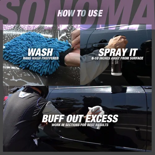 Miniatura 3 de WASH&WHIPS Sonoma Spray de acabado de cerámica 9H: fácil de usar, sin tiempo de curación, después del lavado de autos, protectores contra el sol
