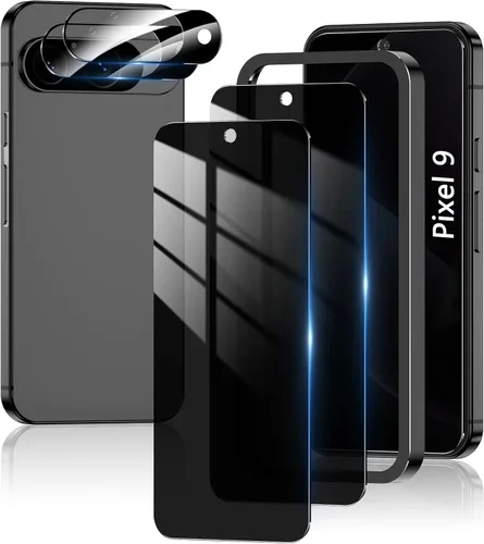 Miniatura 10 de [Paquete de 2+2] Protector de pantalla de privacidad para Google Pixel 6A [6.1 pulgadas] con protector de lente de cámara, vidrio templado